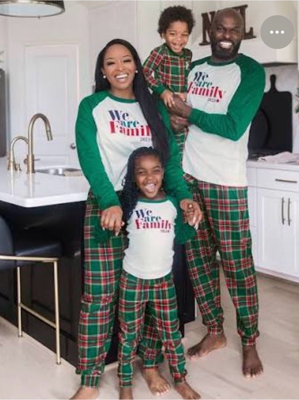 3X adult MatchPajamas - Green Plaid Long Sleeve Set